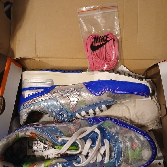 Nike Metallic Silver and Blue Sneakers - Picture 3 of 4